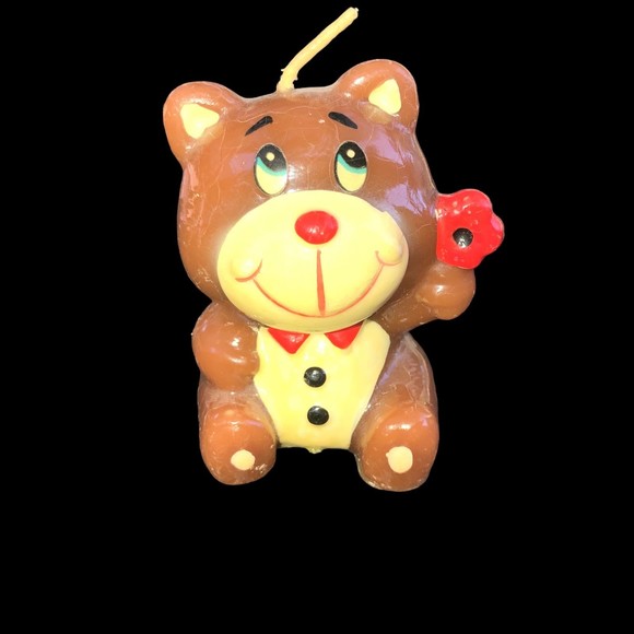 Vintage 3-4” Teddy Bear Candle Made in Hong Kong - Picture 7 of 7